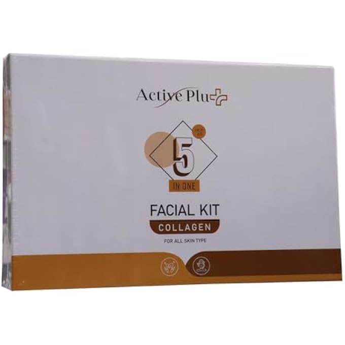 Active Plu+ ACTIVE PLUS 5-IN-1 COLLAGEN FACIAL KIT  ANTI-AGING SKINCARE SET FOR FIRM & YOUTHFUL SKIN  CLEANSER, SCRUB, MASK, TONER & MOISTURIZER  FOR ALL SKIN TYPES - Image 1